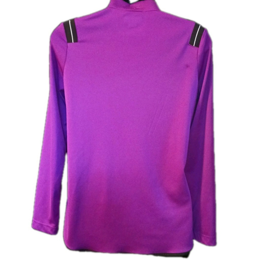 GREG NORMAN Womens Medium Black Purple Playdry 1/4 Zip Athletic Top - Picture 5 of 7
